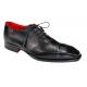 Emilio Franco "Bosco" Black Genuine Italian Deerskin Leather Lace-Up Dress Shoes.